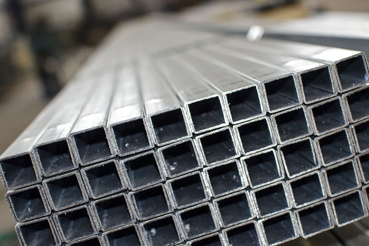 Stack of square steel hollow sections